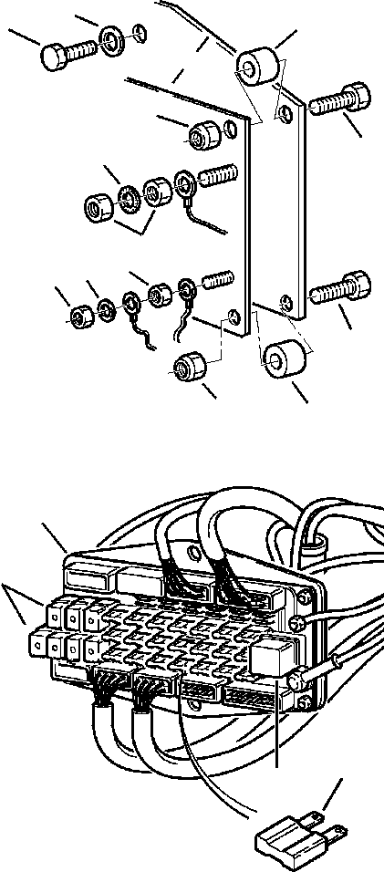 Komatsu parts book diagram for WB140PS-2N S/N A40034-UP: FIG. E1400-01A3 FUSE BOX