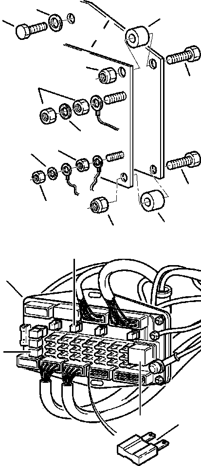 Komatsu parts book diagram for WB140PS-2N S/N A40034-UP: FIG. E1400-01A4 FUSE BOX