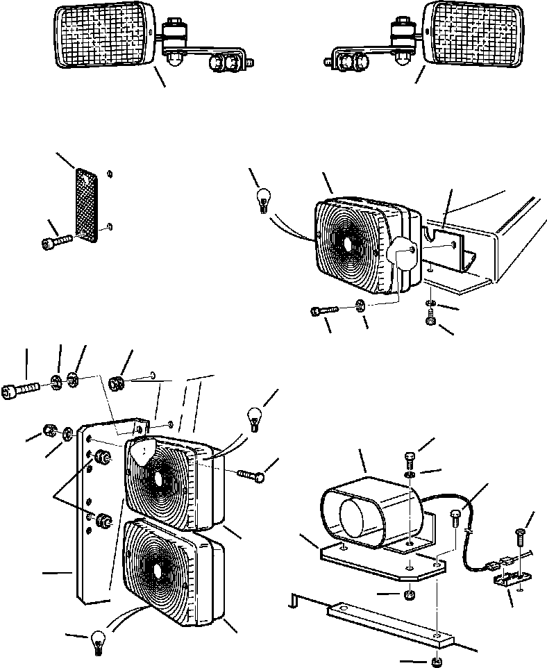 Komatsu parts book diagram for WB140PS-2N S/N A40034-UP: FIG. E1500-01A3 ELECTRICAL SYSTEM - BACK UP ALARM AND LIGHTS