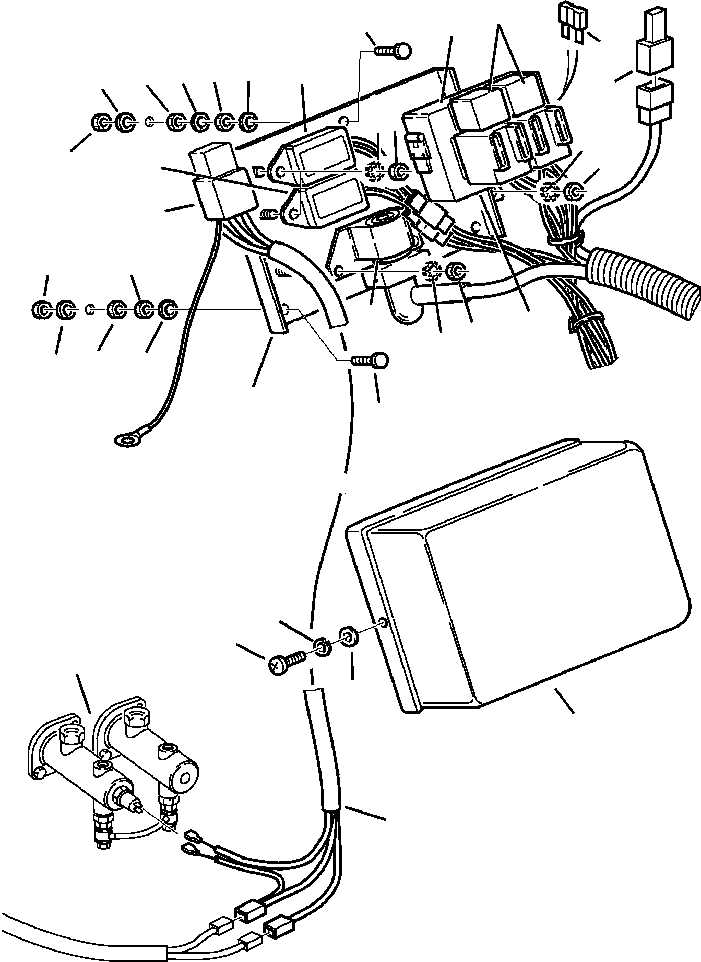 Komatsu parts book diagram for WB140PS-2N S/N A40034-UP: FIG. E1500-01A4 ELECTRICAL SYSTEM - ENGINE CONTROL BOX
