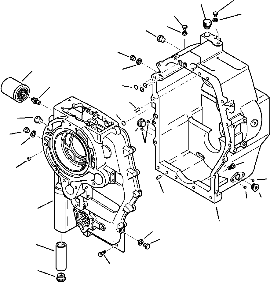 Komatsu parts book diagram for WB140PS-2N S/N A40034-UP: FIG. F3300-01A1 TRANSMISSION - HOUSINGS AND FILTERING