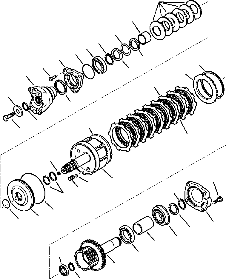 Komatsu parts book diagram for WB140PS-2N S/N A40034-UP: FIG. F3300-11A5 TRANSMISSION - FRONT OUTPUT SHAFT