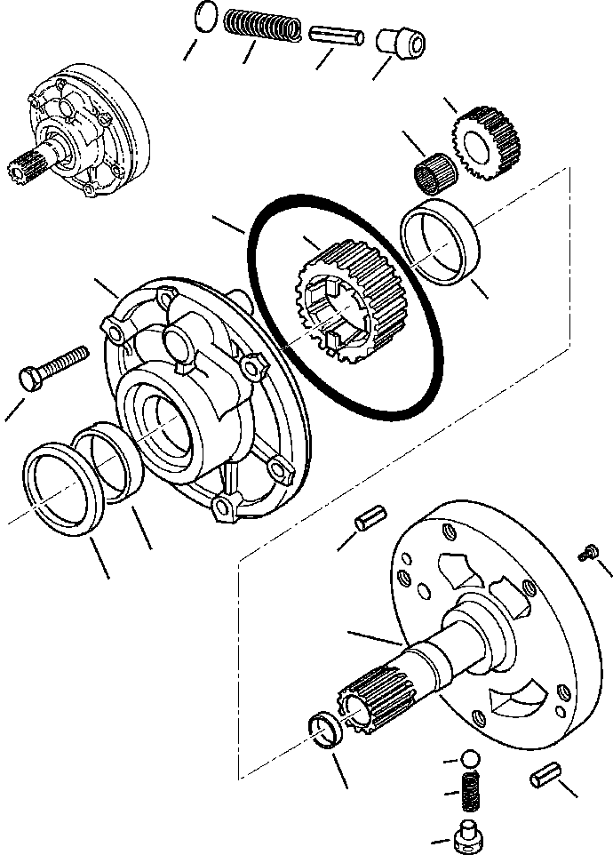 Komatsu parts book diagram for WB140PS-2N S/N A40034-UP: FIG. F3300-01A6 TRANSMISSION - GEAR PUMP