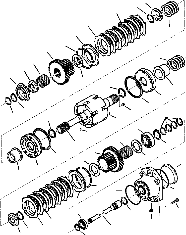 Komatsu parts book diagram for WB140PS-2N S/N A40034-UP: FIG. F3300-11A2 TRANSMISSION - FORWARD REVERSE CLUTCH AND PTO SHAFT