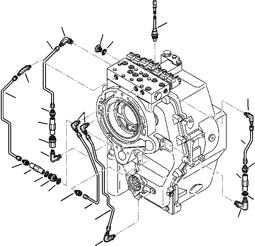 Komatsu parts book diagram for WB140PS-2N S/N A40034-UP: FIG. F3300-11A9 TRANSMISSION - TUBING AND SENSORS