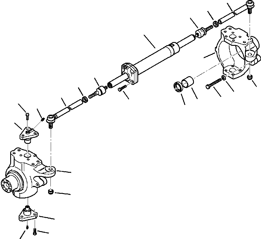 Komatsu parts book diagram for WB140PS-2N S/N A40034-UP: FIG. F3400-01A2 FRONT AXLE - STEERING ARM