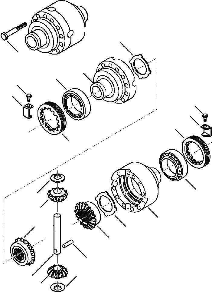 Komatsu parts book diagram for WB140PS-2N S/N A40034-UP: FIG. F3400-01A5 FRONT AXLE - DIFFERENTIAL