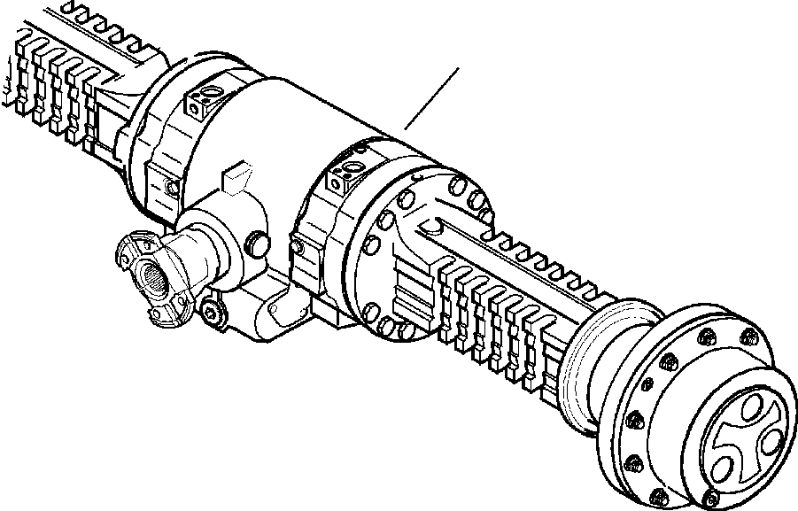 Komatsu parts book diagram for WB140PS-2N S/N A40034-UP: FIG. F3500-01A0 REAR AXLE - COMPLETE ASSEMBLY