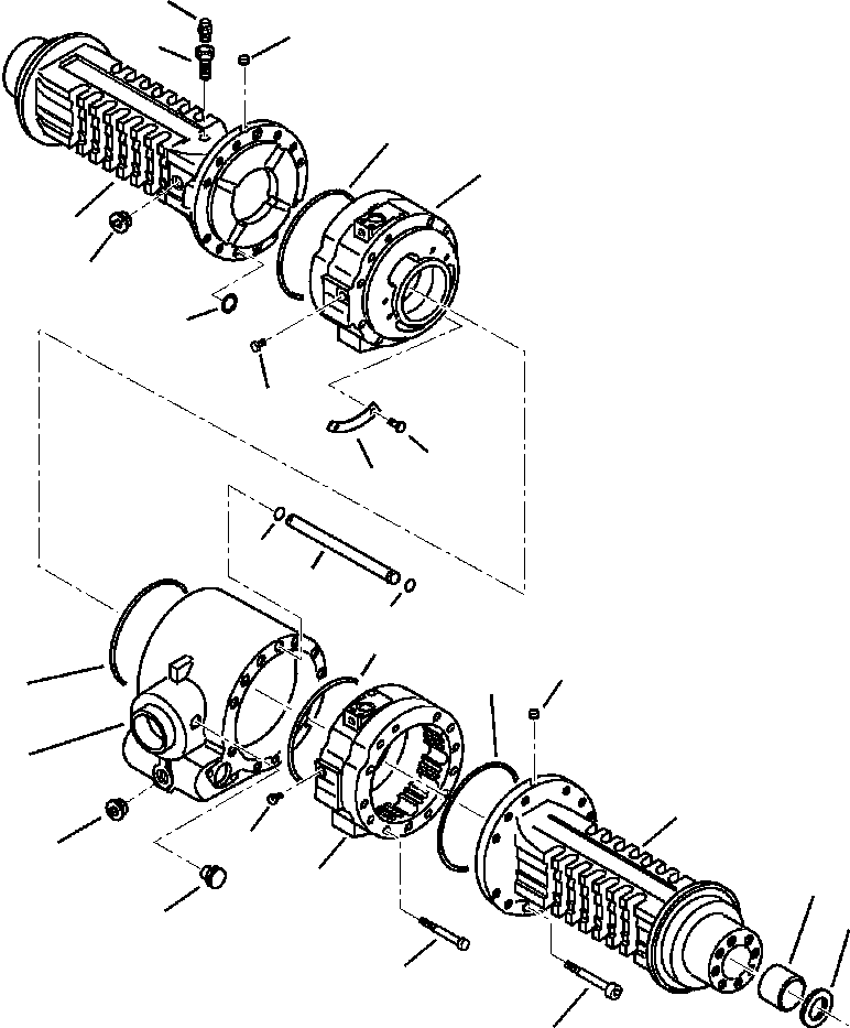 Komatsu parts book diagram for WB140PS-2N S/N A40034-UP: FIG. F3500-01A1 REAR AXLE - HOUSINGS