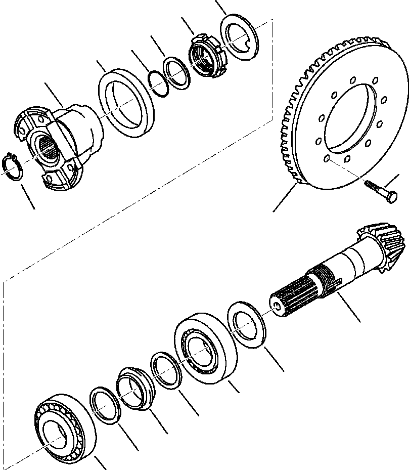 Komatsu parts book diagram for WB140PS-2N S/N A40034-UP: FIG. F3500-01A2 REAR AXLE - RING AND PINION GEAR