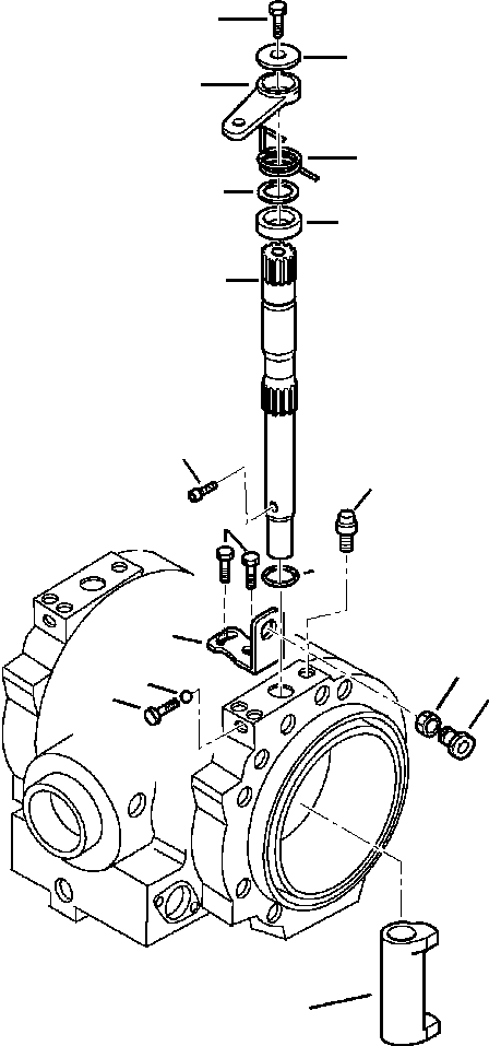 Komatsu parts book diagram for WB140PS-2N S/N A40034-UP: FIG. F3500-01A7 REAR AXLE - BRAKE CONTROLS