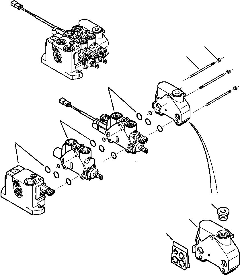 Komatsu parts book diagram for WB140PS-2N S/N A40034-UP: FIG. H6200-01A0 LOADER CONTROL VALVE - COMPLETE ASSEMBLY - GP BUCKET