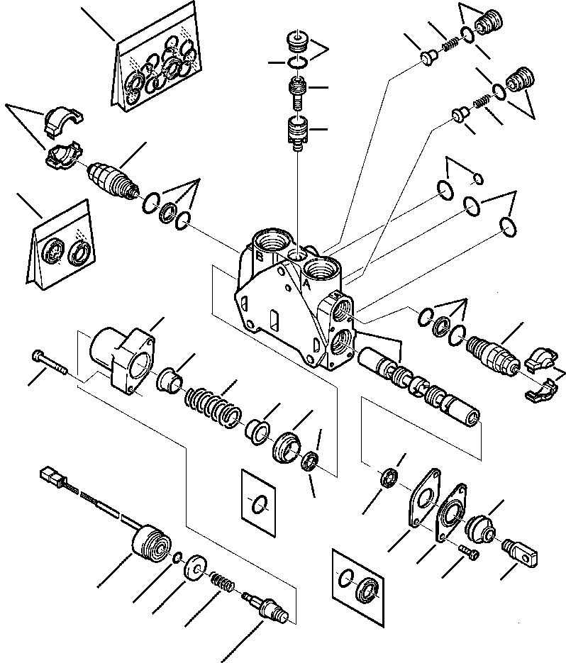 Komatsu parts book diagram for WB140PS-2N S/N A40034-UP: FIG. H6200-01A3 LOADER CONTROL VALVE - BUCKET SECTION - GP BUCKET