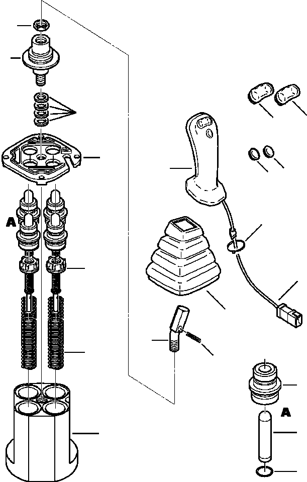 Komatsu parts book diagram for WB140PS-2N S/N A40034-UP: FIG. H6304-P3A1 PPC SYSTEM - RIGHT PPC VALVE