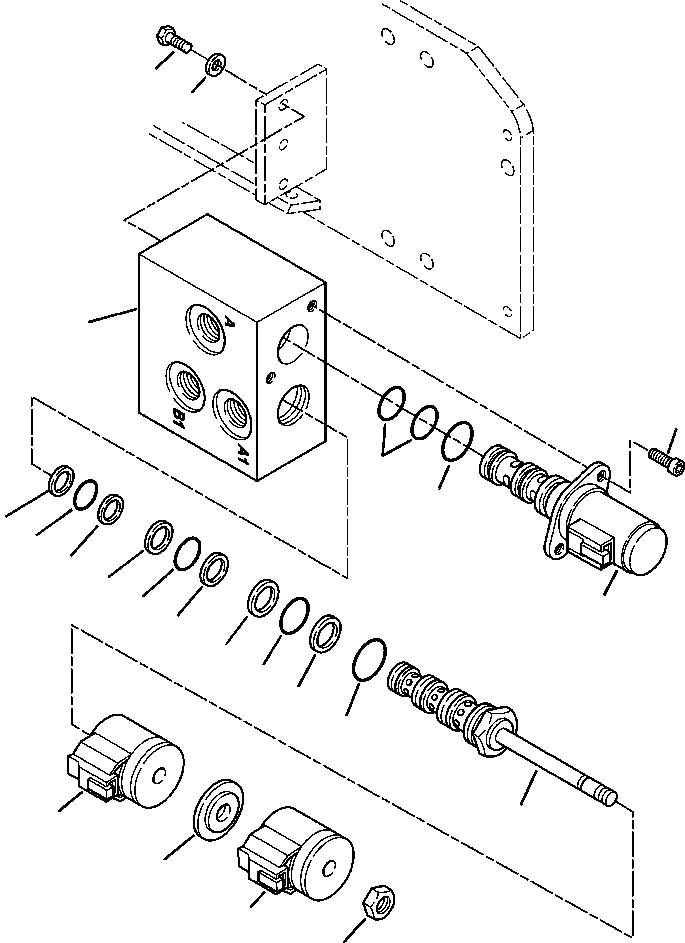 Komatsu parts book diagram for WB140PS-2N S/N A40034-UP: FIG. H6304-P4A3 PPC SYSTEM - ARM AND HAMMER SOLENOID VALVE