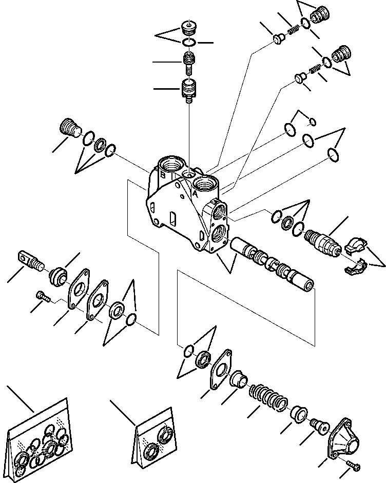 Komatsu parts book diagram for WB140PS-2N S/N A40034-UP: FIG. H6305-01A1 BACKHOE VALVE - ARM SECTION