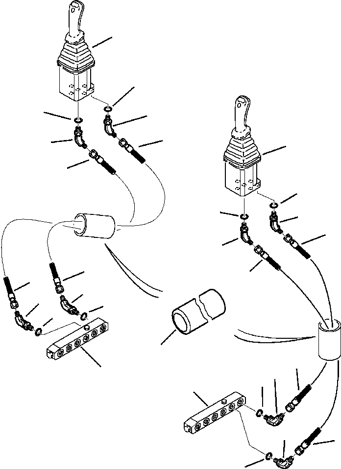 Komatsu parts book diagram for WB140PS-2N S/N A40034-UP: FIG. H6566-P1A2 PPC SYSTEM - PIPING - MANIFOLDS TO PPC VALVES