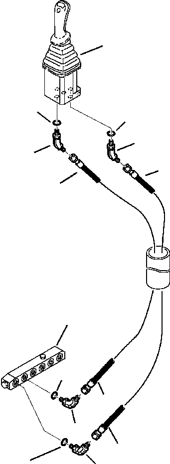 Komatsu parts book diagram for WB140PS-2N S/N A40034-UP: FIG. H6566-P2A1 PPC SYSTEM - PIPING - PPC VALVE TO MANIFOLD, BOOM SECTION