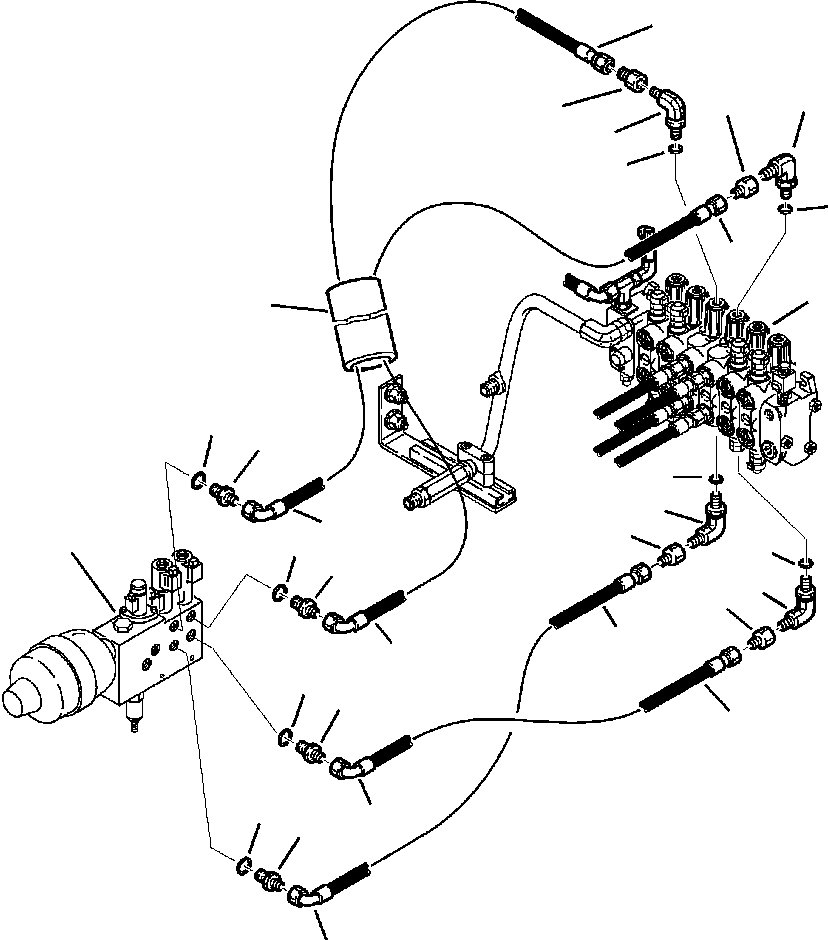 Komatsu parts book diagram for WB140PS-2N S/N A40034-UP: FIG. H6566-P2A6 PPC SYSTEM - PIPING - SUPPLY VALVE TO OUTRIGGER SECTIONS
