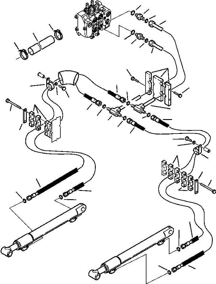 Komatsu parts book diagram for WB140PS-2N S/N A40034-UP: FIG. H6600-01A1 LOADER PIPING - CONTROL VALVE TO BOOM CYLINDERS