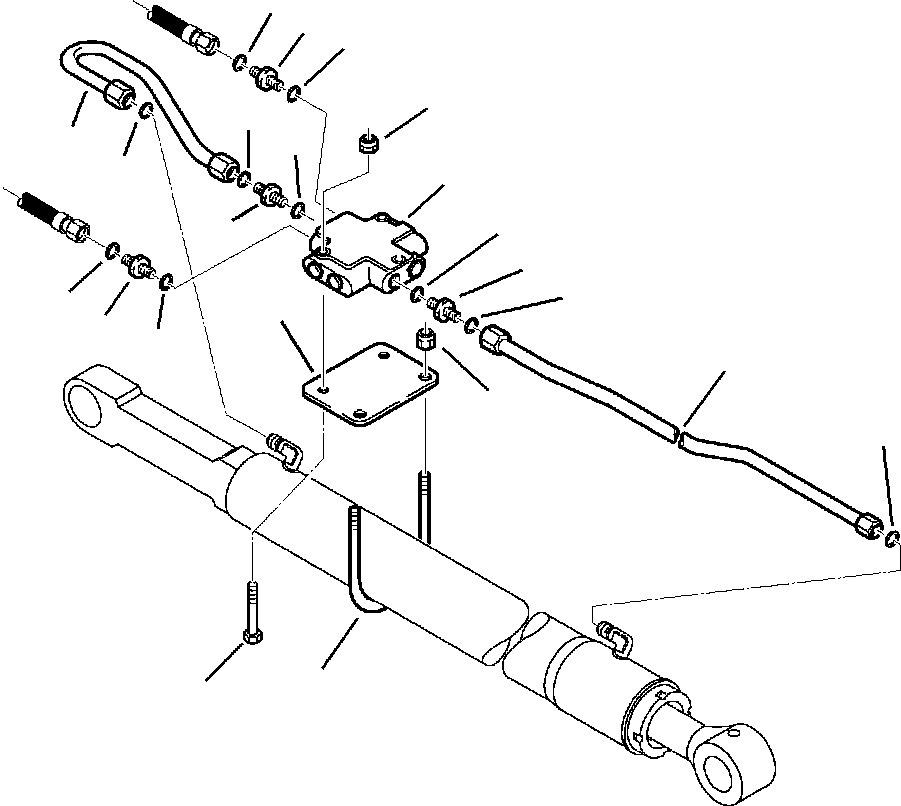 Komatsu parts book diagram for WB140PS-2N S/N A40034-UP: FIG. H6600-01A8 LOADER PIPING - BUCKET CYLINDER SAFETY VALVE