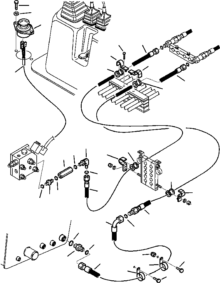 Komatsu parts book diagram for WB140PS-2N S/N A40034-UP: FIG. H6900-01A2 HAMMER PIPING - ELECTRIC FOOT PEDAL CONTROL