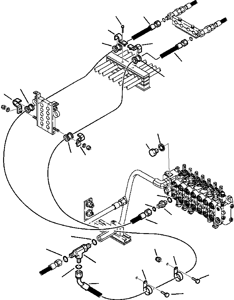 Komatsu parts book diagram for WB140PS-2N S/N A40034-UP: FIG. H6900-01A3 HAMMER PIPING - CONTROL VALVE TO BOOM