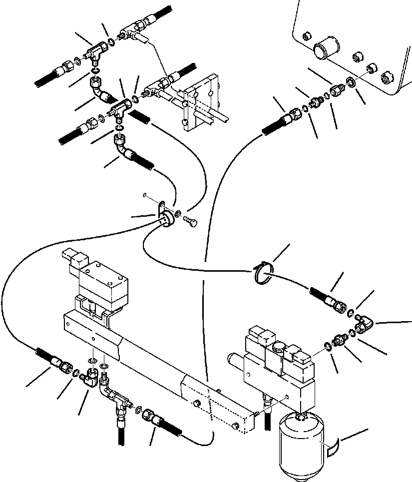 Komatsu parts book diagram for WB140PS-2N S/N A40034-UP: FIG. H6950-01A2 LSS PIPING -  VALVE TO HYDRAULIC TANK
