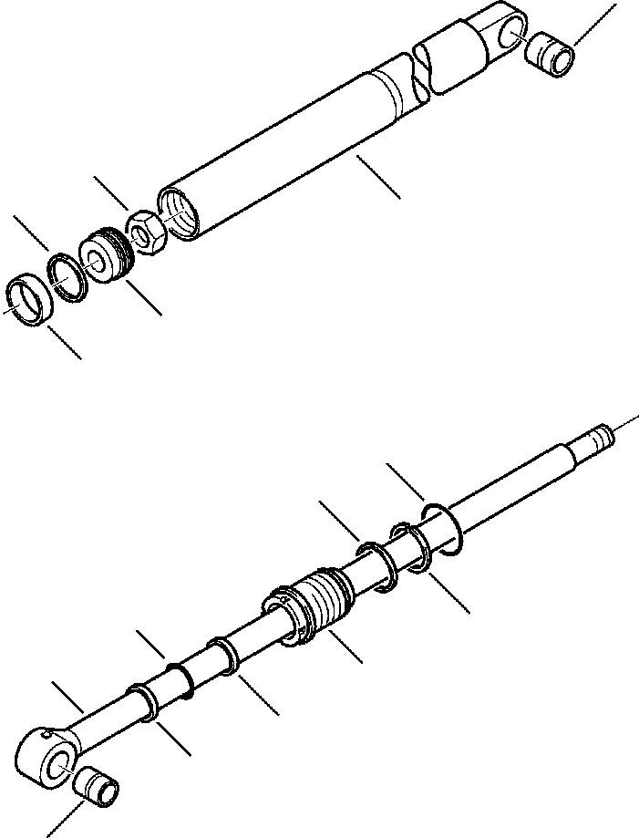 Komatsu parts book diagram for WB140PS-2N S/N A40034-UP: FIG. H7000-01A0 LOADER CYLINDER - BOOM