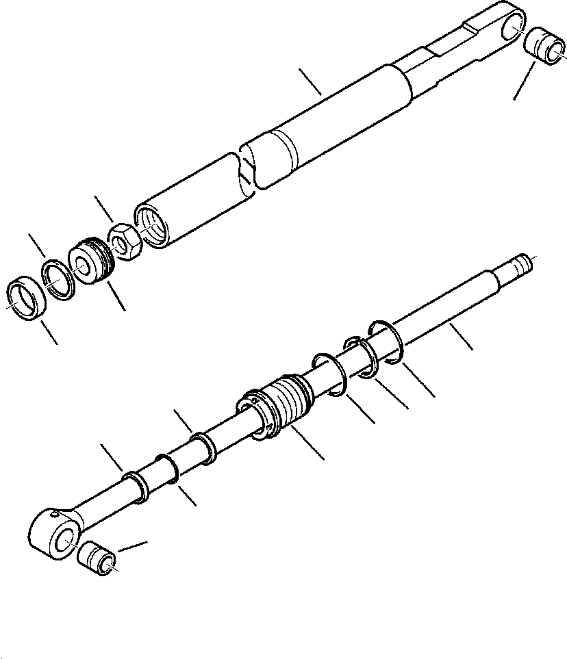 Komatsu parts book diagram for WB140PS-2N S/N A40034-UP: FIG. H7001-01A0 LOADER CYLINDER - LEFT BUCKET
