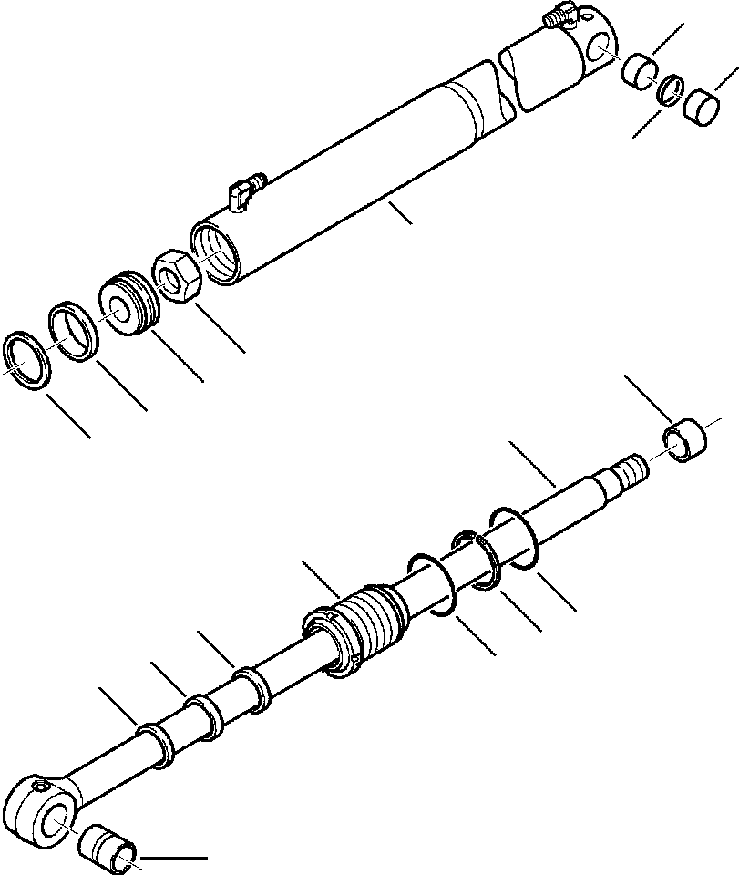 Komatsu parts book diagram for WB140PS-2N S/N A40034-UP: FIG. H7007-01A0 BACKHOE CYLINDER - ARM - STANDARD