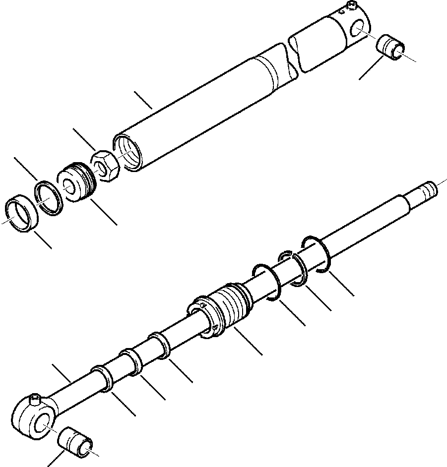 Komatsu parts book diagram for WB140PS-2N S/N A40034-UP: FIG. H7008-01A0 BACKHOE CYLINDER - BUCKET