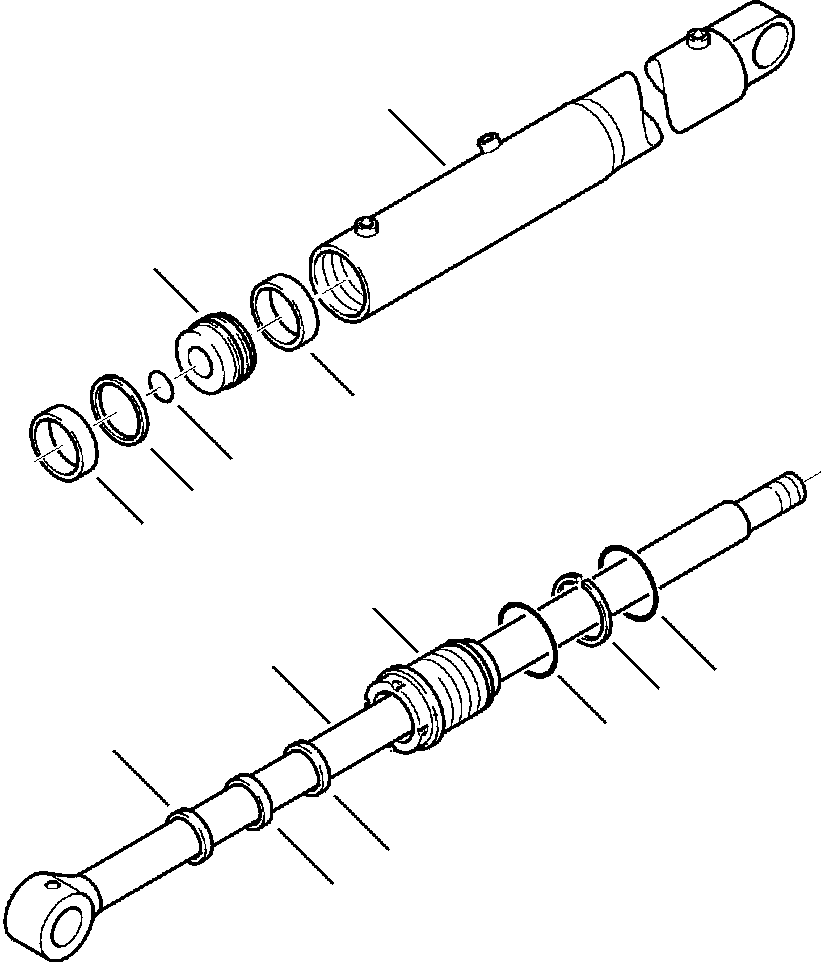 Komatsu parts book diagram for WB140PS-2N S/N A40034-UP: FIG. H7009-01A0  BACKHOE CYLINDER - TELESCOPIC ARM
