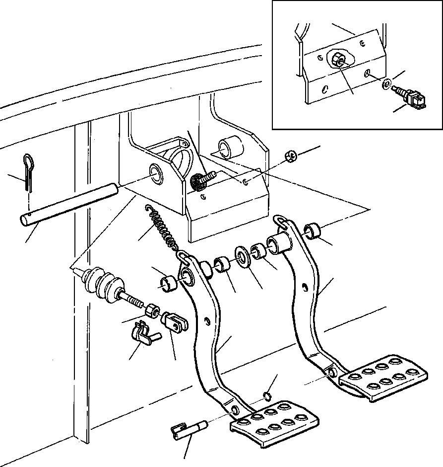 Komatsu parts book diagram for WB140PS-2N S/N A40034-UP: FIG. K4100-01A0 BRAKE PEDALS