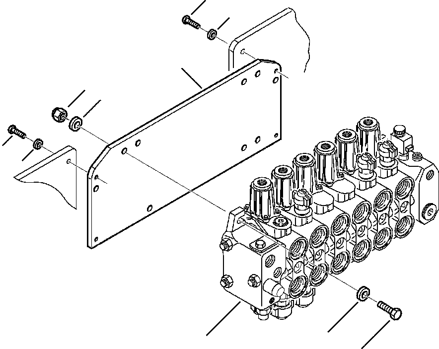 Komatsu parts book diagram for WB140PS-2N S/N A40034-UP: FIG. K4400-P1A0 PPC SYSTEM - BACKHOE VALVE MOUNTING