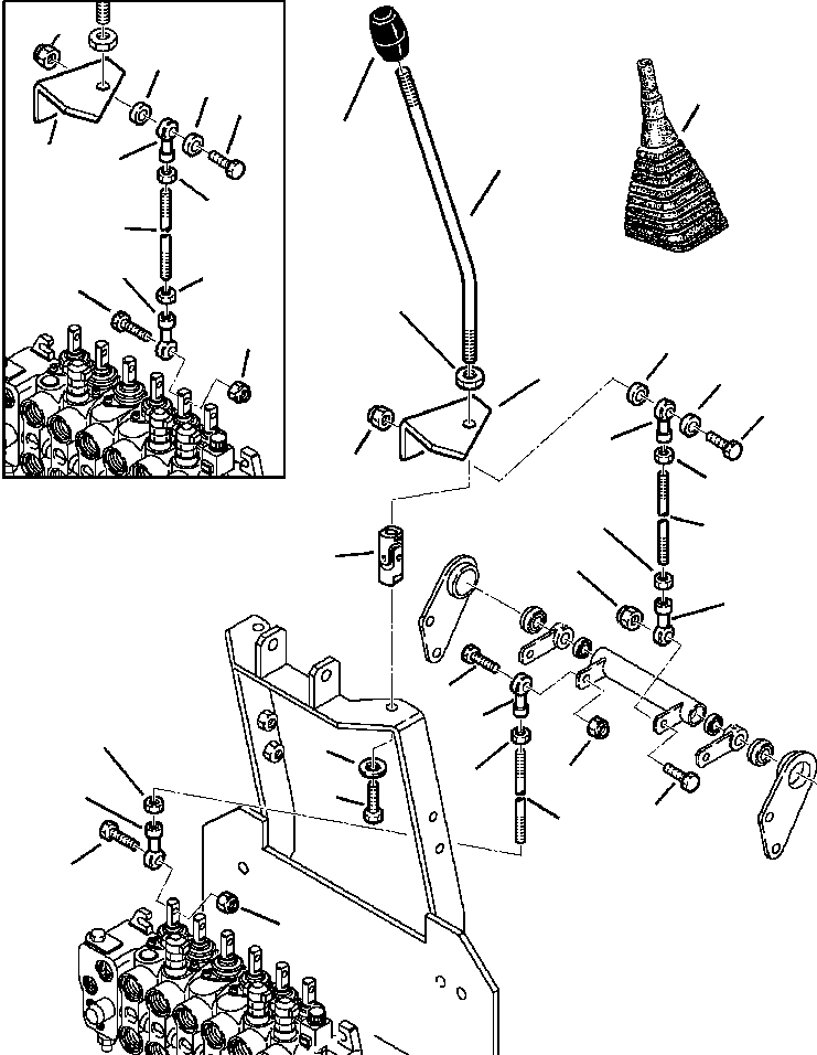 Komatsu parts book diagram for WB140PS-2N S/N A40034-UP: FIG. K4430-01A0 LEFT BACKHOE CONTROL LEVER - BACKHOE STYLE