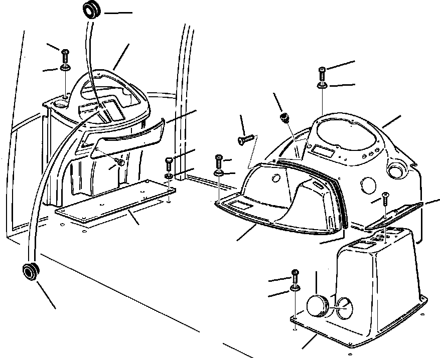 Komatsu parts book diagram for WB140PS-2N S/N A40034-UP: FIG. K5110-01A0 CANOPY - DASHBOARDS AND COVERS