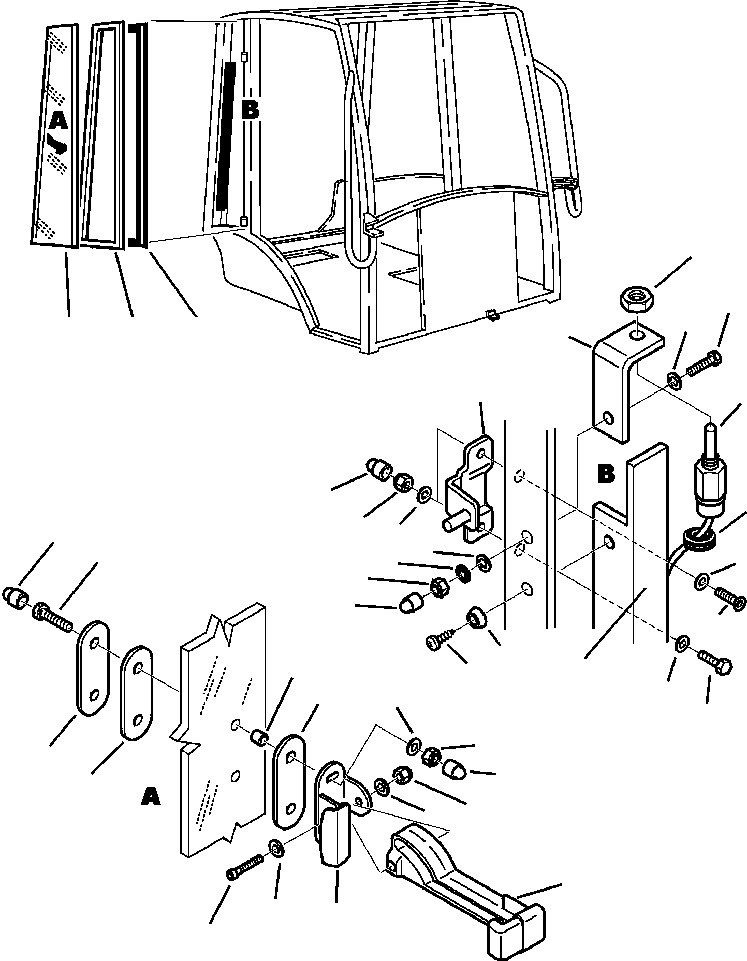 Komatsu parts book diagram for WB140PS-2N S/N A40034-UP: FIG. K5202-01A1 CAB - RIGHT WINDOW
