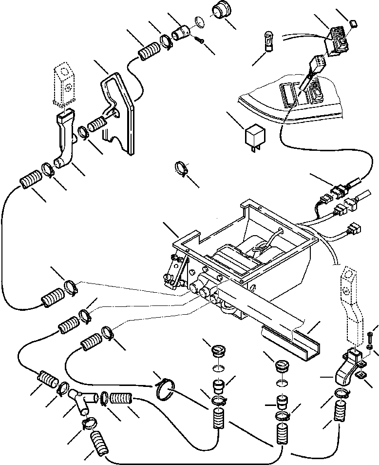 Komatsu parts book diagram for WB140PS-2N S/N A40034-UP: FIG. K5700-01A1 AIR CONDITIONER - DUCTING AND CONTROLS