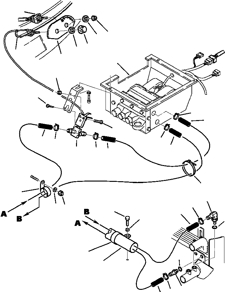 Komatsu parts book diagram for WB140PS-2N S/N A40034-UP: FIG. K5700-01A5 AIR CONDITIONER - HEATER CONTROLS AND PIPING