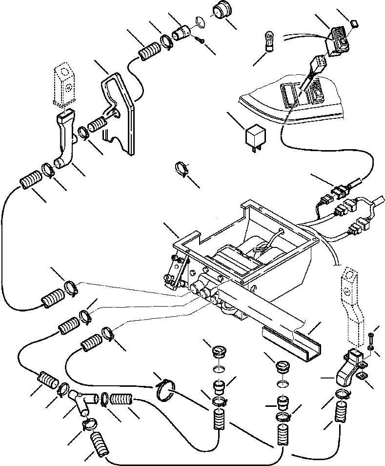 Komatsu parts book diagram for WB140PS-2N S/N A40034-UP: FIG. K5700-02A1 AIR CONDITIONER - DUCTING AND CONTROLS