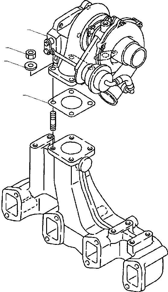Backhoeloaders Komatsu / WB150PS-2N S/N A70001-A70009(WB150P2N) / FIG. A0136-02A0 TURBOCHARGER(A-008 : A0136-02A0)