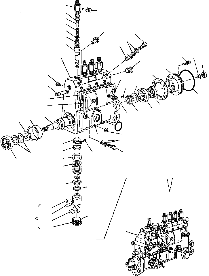 Backhoeloaders Komatsu / WB150PS-2N S/N A70001-A70009(WB150P2N) / FIG. A0431-02A0 FUEL INJECTION PUMP(A-030 : A0431-02A0)