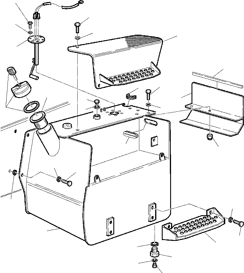 Backhoeloaders Komatsu / WB150PS-2N S/N A70001-A70009(WB150P2N) / FIG. D1300-01A0 FUEL TANK(D-002 : D1300-01A0)