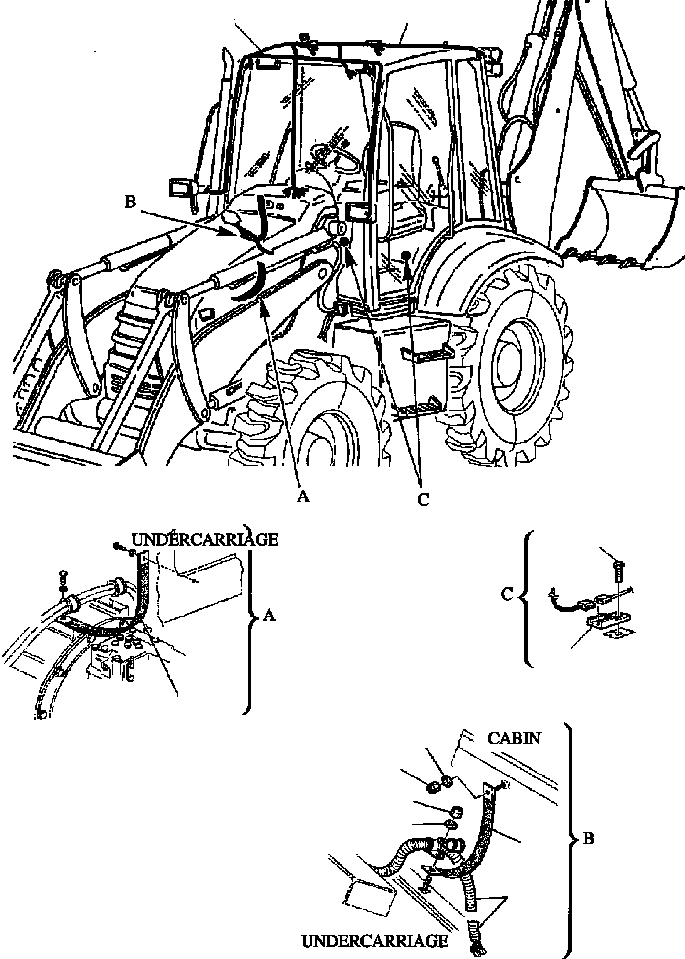 Backhoeloaders Komatsu / WB150PS-2N S/N A70001-A70009(WB150P2N) / FIG. E1550-02A0 ELECTRICAL SYSTEM  - CAB WIRING(E-022 : E1550-02A0)