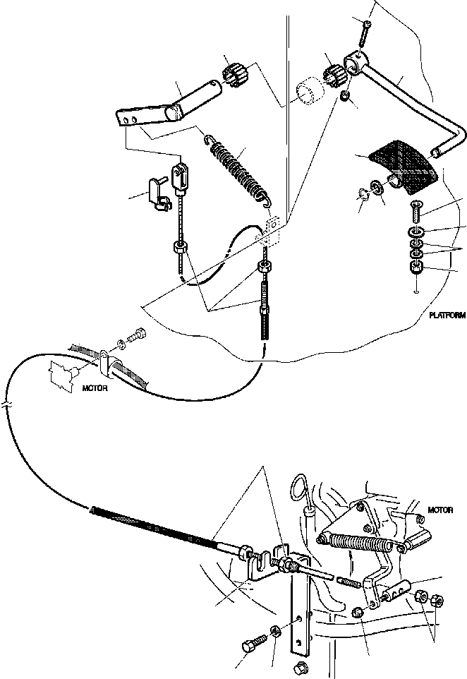 Backhoeloaders Komatsu / WB150PS-2N S/N A70001-A70009(WB150P2N) / FIG. K4000-01A0 FUEL CONTROL PEDAL(K-002 : K4000-01A0)