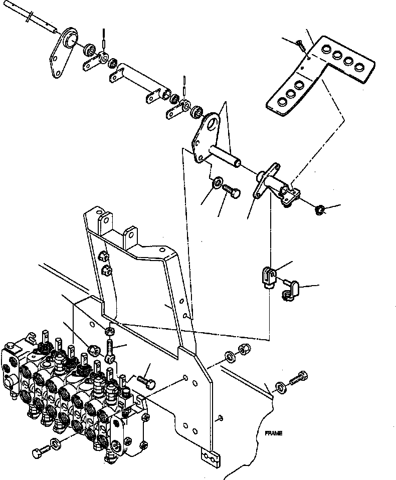 Backhoeloaders Komatsu / WB150PS-2N S/N A70001-A70009(WB150P2N) / FIG. K4530-02A0 BACKHOE CONTROL PEDAL - KOMATSU LAYOUT - RIGHT SIDE(K-028 : K4530-02A0)