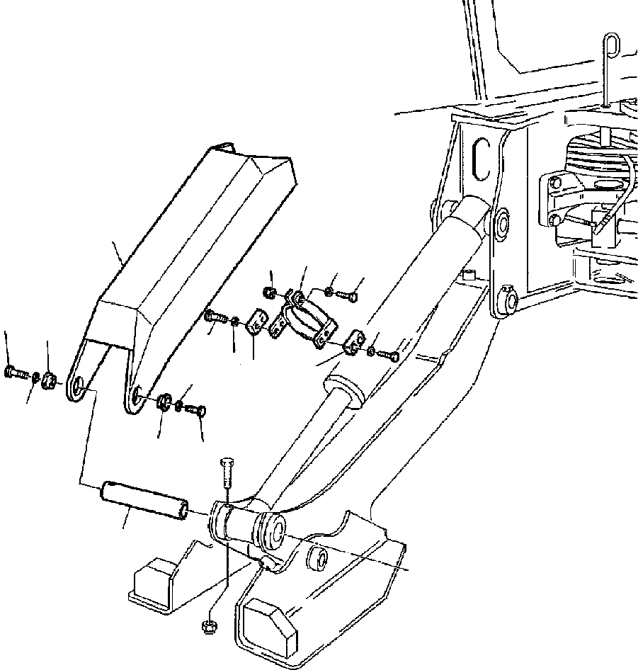 Backhoeloaders Komatsu / WB150PS-2N S/N A70001-A70009(WB150P2N) / FIG. M7440-01A0 HORIZONTAL OUTRIGGER CYLINDER PROTECTION(M-012 : M7440-01A0)