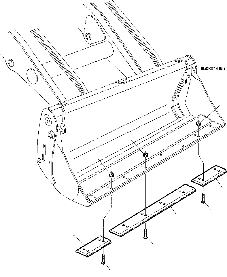 Backhoeloaders Komatsu / WB150PS-2N S/N A70001-A70009(WB150P2N) / FIG. T7215-01A0 BLADE FOR BUCKET - 4 IN 1(T-020 : T7215-01A0)