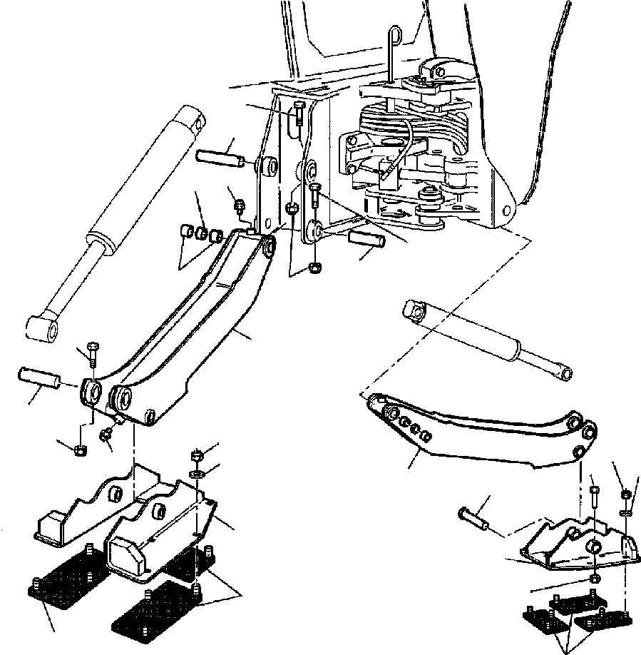 Backhoeloaders Komatsu / WB150PS-2N S/N A70001-A70009(WB150P2N) / FIG. T7420-01A0 HORIZONTAL OUTRIGGER - PEGGED PADS(T-032 : T7420-01A0)